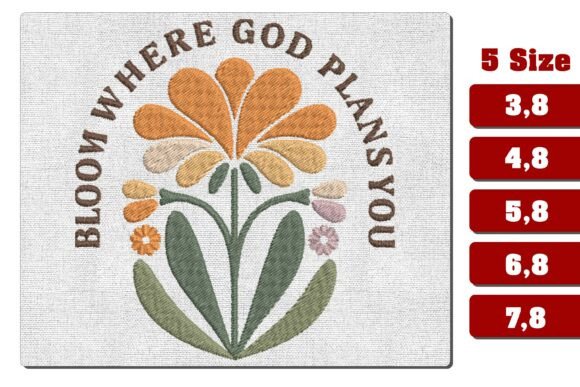 Bloom Where God Plans You Embroidery Design Review
