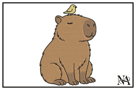 Capybara with Bird Embroidery Design Review for Etsy Sellers