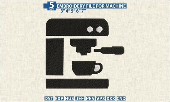 Coffee Maker Embroidery Pattern DST PES Review
