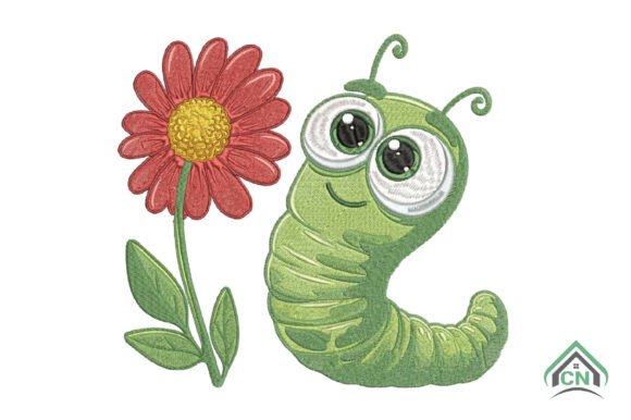 Cute Caterpillar with Flower Embroidery: A Designer’s Perspective