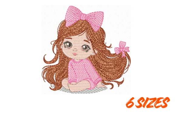 Cute Girl Bow Embroidery Design 6 Sizes Review