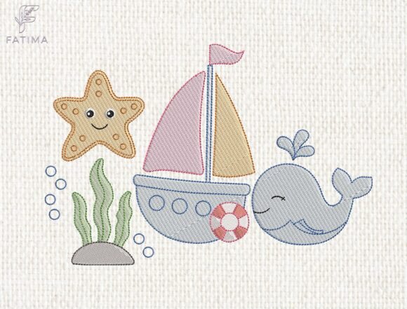 Cute Sea Animals Embroidery Design: A Charming Addition for Seasonal Creations