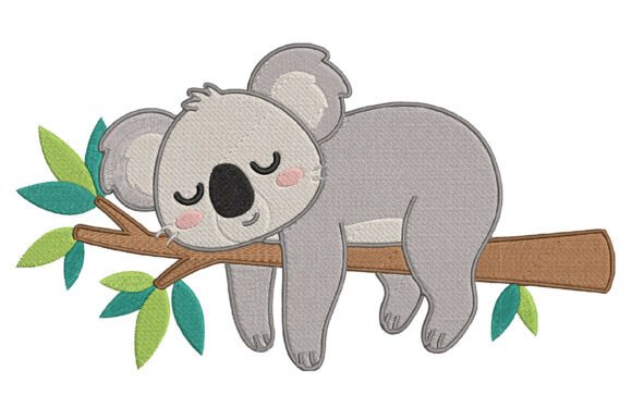 Cute Sleeping Koala Embroidery for Craft Fair Success