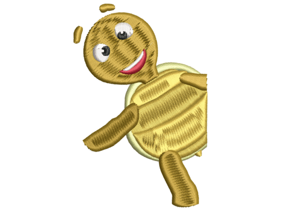 Cute Smiling Turtle Embroidery for Boutique Sweatshirts