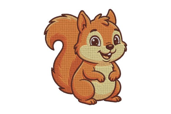 Cute Squirrel Embroidery Design for Boutique Sweatshirts