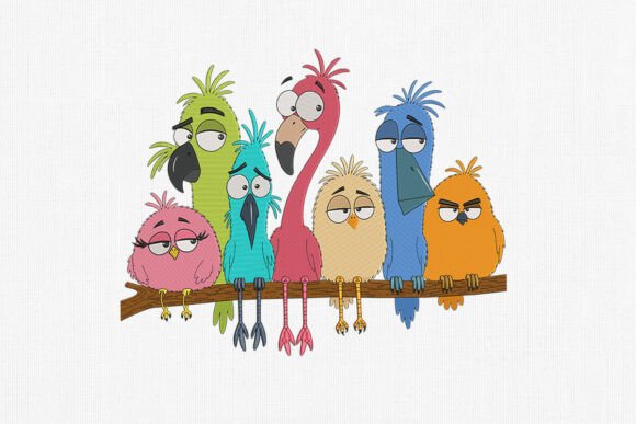 Funny Cartoon Birds Embroidery Design Review for Personalized Gifts