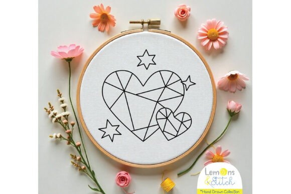Hearts Geo Stars Hand Embroidery Review for Etsy Sellers