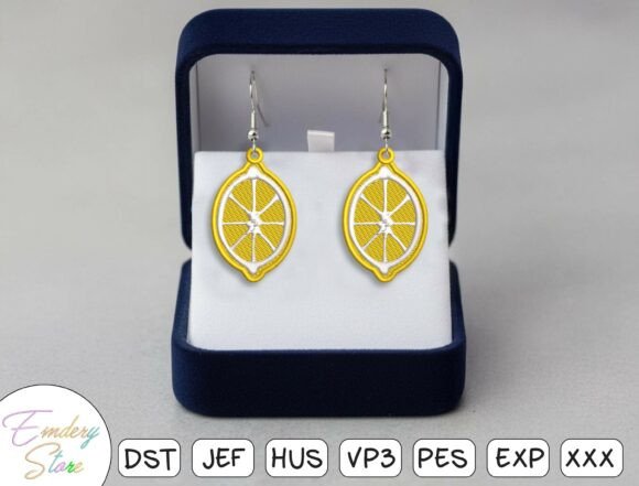 Lemon Earrings Embroidery Design: A Zesty Addition to Your Projects