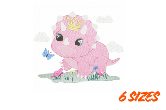 Princess Dino Embroidery Design Review for Boutique Sweatshirts