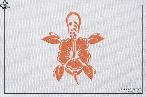 Tropical Hibiscus Sea Turtle Embroidery: A Summer-Inspired Holiday Design